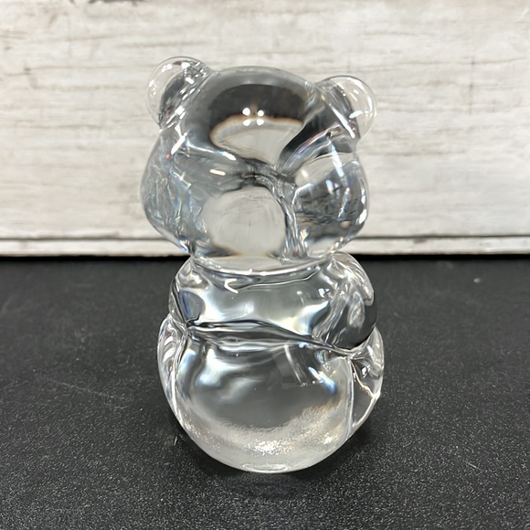 Vintage Fenton Glass Teddy Bear Figurine with Blue Heart - Picture 3 of 8